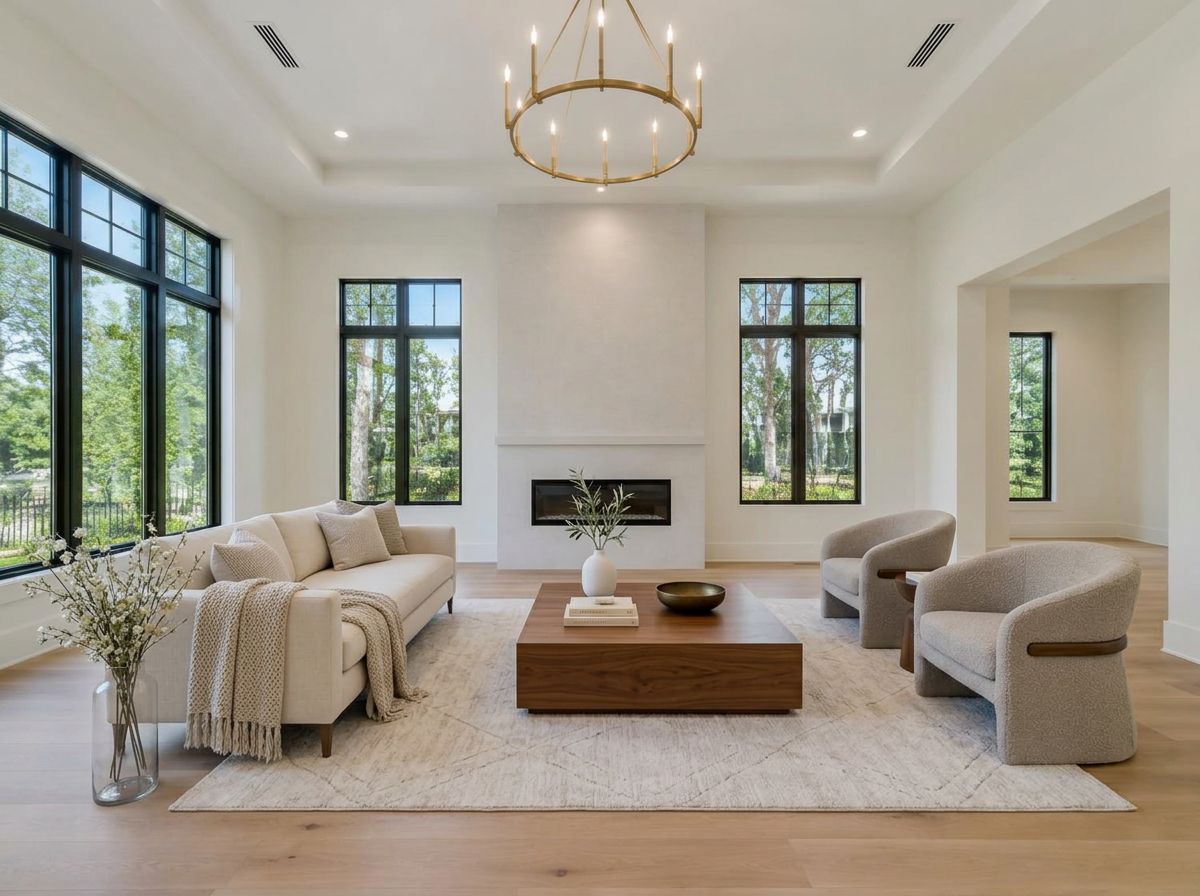 Virtually staged Living Room